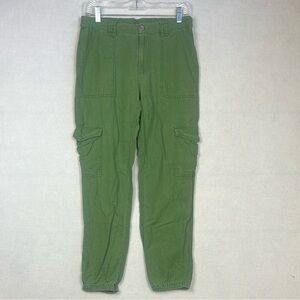 Love Tree Linen Blend Cargo Jogger Pants Size SMALL Army Green